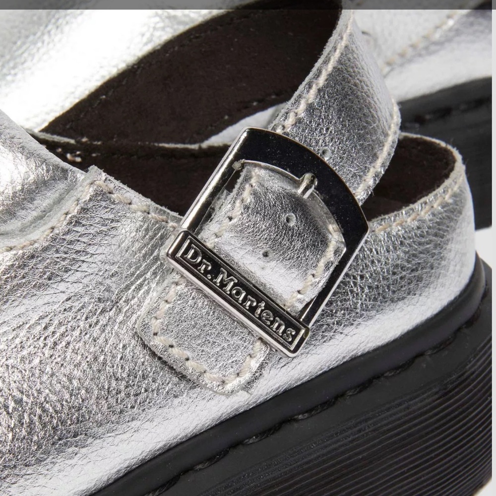 Dr. Martens Laketen Slingback Mule Metallic Silver Tumble Size US M10 W11 NWOB - Picture 5 of 9